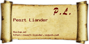 Peszt Liander névjegykártya